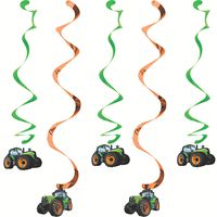 Creative Converting 318059 5 Count Tractor Time Hanging Decorations, Multicolor