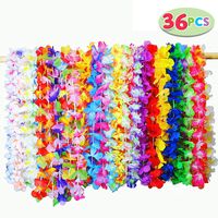Joyin Toy 36 Counts Tropical Hawaiian Luau Flower Lei Party Favors (3 Dozen)