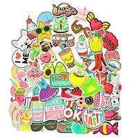 Lively Cute Stickers(50Pcs) Beach Style Laptop and Water Bottle Decals Green Cartoon Vitality Aesthetic Sticker Pack for Teens, Girls Vinyl Stickers Waterproof(Lively)