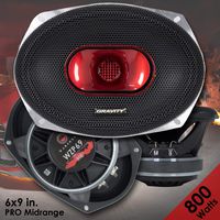 Gravity Warzone Series 6x9 inch Pro Midrange Coaxial Loud Speaker 4-Ohms with 800W Max, 1 Speaker WZP69