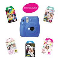 Fujifilm Instax Mini 9 Instant Camera | Includes 2 Rainbow Film Packs (20 Photo Sheets Total) | Auto Lens & Light Exposure Setting | Certified Refurbished (Cobalt Blue)