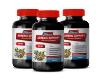Adrenal Gland Support Supplements - Adrenal Support - GMO Free - Advanced Complex - Premium Dietary Supplement - holy Basil Supplement - 3 Bottles 180 Capsules