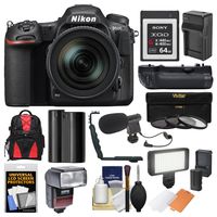 Nikon D500 Wi-Fi 4K Digital SLR Camera & 16-80mm VR Lens with 64GB XQD Card + Case + Flash + Battery/Charger + Grip + 3 Filters + Mic + Kit