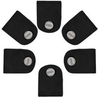 Leather Cord Orangizer Clips Set, 6 Snap Closed Pieces, Black