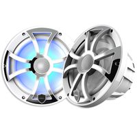 Wet Sounds REVO 8-XSW-SS White XS/Stainless Overlay Grill 8 Inch Marine LED Coaxial Speakers (Pair)