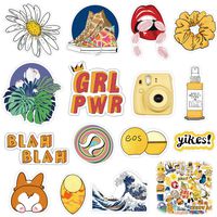 Whaline 50Pcs VSCO Stickers, Vinyl Cute Cool Waterproof Decals, Trendy Vsco Girls Stuff for Water Bottle, Luggage, Bike