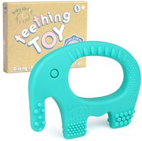Baby Teething Toys - BPA Free Silicone - Cute, Easy to Hold, Soft and Highly Effective Elephant Teether - Teethers Toy Best for Freezer, Little Boys and Girls 0-6 6-12 Months, Babies Shower Gifts