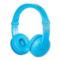 BuddyPhones Play, Wireless Bluetooth Volume-Limiting Kids Headphones, 14-Hour Battery Life, 4 Volume Settings of 75, 85, 94dB and StudyMode, Includes Backup Cable for Sharing, Blue