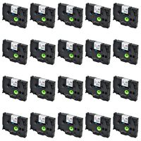 SuperInk 20 Pack Compatible for Brother HSe-211 HSe211 HS-211 HS211 Black on White Heat Shrink Tube Label Tape use in PT-D400 PT-D450 PT-E300 PT-E500 PT-P750WVP Printer (0.23''x 4.92ft, 5.8mm x 1.5m)