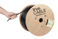 Cat6A Riser (CMR), 1000ft, Black, 23AWG 4 Pair Solid Bare Copper, 750MHz, ETL Listed, Unshielded Twisted Pair (UTP), Bulk Ethernet Cable, trueCABLE