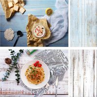 Evanto 22x35 Inch (56x88cm) 2-in 1 Blue and White Wood Background Wooden Texture Photo Backdrop Paper for Food, Jewelry, Cosmetics, Small Products Shoots