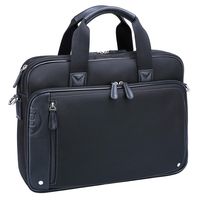 Ronts Black Briefcase for Men Waterproof Nylon Leather Handbags Travel 15 Inch Laptop Business Shoulder Messenger Bag