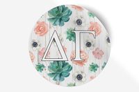 Delta Gamma Sticker Greek Sorority Decal for Car, Laptop, Windows, Officially Licensed Product, Monogram Design 5" x 5" - Succulents Floral