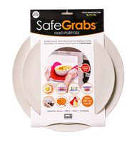 Safe Grabs: Multi-Purpose Silicone Original Microwave Mat as Seen on Shark Tank | Splatter Guard, Trivet, Hot Pad, Pot Holder, Minimize Mess (BPA-Free, Heat Resistant, Dishwasher Safe), Set of 2 Gray