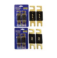 Absolute ANL100-2, 2 Pack ANL Fuses 100 Amp Gold Plated W/ Absolute ANL200-2, 2 Pack ANL Fuses 200 Amp Gold Plated