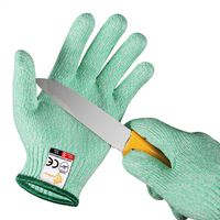 EVRIDWEAR Kid Sized Cut Resistant Work Gloves for Kitchen Use, Crafts, DIY, Garden and Yard works. Children Food Grade Kevlar Safety Gloves for Hand Protection from knives M (8-11YRS), Green