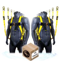 KwikSafety (Charlotte, NC) SCORPION (CASE PACK) Safety Harness w/attached 6ft. Tubular Lanyard on back OSHA ANSI Fall Protection INTERNAL Shock Absorbing Lanyard Construction Carpenter Scaffolding
