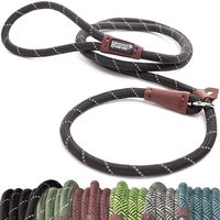 Friends Forever Extremely Durable Dog Rope Leash, Premium Quality Mountain Climbing Rope Lead, Strong, Sturdy Comfortable Leash Supports The Strongest Pulling Large Medium Dogs 6 feet, Black