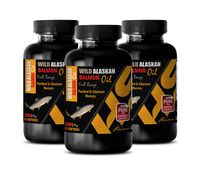 Cholesterol reducing Supplements - Wild Alaskan Salmon Oil - Full Range 2000Mg - Omega 3 Fish Oil for Men - 3 Bottles 270 Softgels