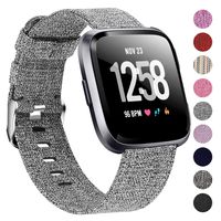 Welltin Bands Compatible with Fitbit Versa/Fitbit Versa Lite for Women Men (Gray, Small 5.2"-6.7")