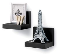 Command Black 4" Floating Wall Ledges, 2 pack, Holds 2 lbs (HOM23S-2ES)