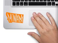 ExpressDecor State Name Montana Keypad Computer Laptop Symbol Decal Family Love Car Truck Sticker Window (Orange)