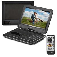 UEME HD Portable DVD Player with 10.1 inches Swivel Screen, Car Headrest Mount Holder, Remote Control, Personal DVD Player with Built-in Rechargeable Battery (Black)