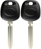 KeylessOption Blank Car Ignition Transponder Chip Master Key Blade for Toyota H Chip (Pack of 2)