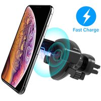 Wireless Car Charger, TIAMAT Wireless Car Charger Mount, Black Knight Cell Phone Holder for Car, One Touch Control Car Phone Mount Compatible with iPhone Xs/X/ 8/8 Plus, for Samsung Galaxy S9 S8 S7