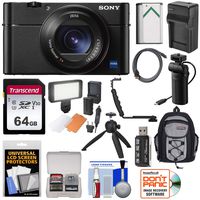 Sony Cyber-Shot DSC-RX100 VA 4K Wi-Fi Digital Camera with VCT-SGR1 Shooting Grip/Tripod + 64GB + Battery & Charger + LED Light + Backpack Kit
