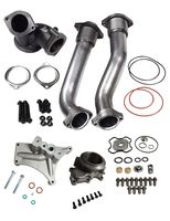 BLACKHORSE-RACING Bellowed Turbocharger Up Pipes Turbo Pedestal & Exhaust Housing with Turbo Upgraded 360 Thrust Rebuild Repair Kit Fit 1999.5-2003 Ford 7.3 Powerstroke Diesel