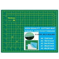 WORKLION Full 9" x 12" Art Self Healing PVC Cutting Mat, Double Sided, Gridded Rotary Cutting Board for Craft, Fabric, Quilting, Sewing, Scrapbooking Project
