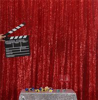 Eternal Beauty Red Sequin Wedding Backdrop Photography Background Party Curtain, 6Ft X 6Ft