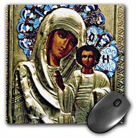3dRose LLC 8 x 8 x 0.25 Inches Mouse Pad, Russian Icon of The Blessed Mary (mp_525_1)