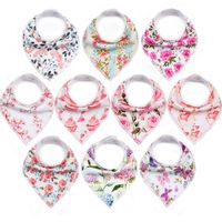 10-Pack Baby Bandana Bibs Upsimples Baby Girl Bibs for Drooling and Teething, 100% Organic Cotton and Super Absorbent Hypoallergenic Bibs Baby Shower Gift - "Blossom Set"