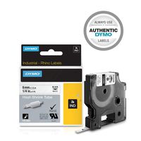 DYMO Industrial Heat-Shrink Labels | Authentic DYMO Labels, For Tubing or Cables (1/4" Tube, Black on White)