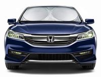 Magnelex Windshield Sunshade with Bonus Steering Wheel Sun Shade. 210T Reflective Polyester Blocks Heat and Sun. Foldable Sun Shield Keeps Your Vehicle Cool (Medium 59 x 31 in)