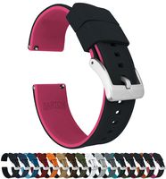 18mm Black/Pink - Barton Elite Silicone Watch Bands - Quick Release - Choose Strap Color & Width