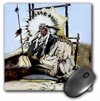 3dRose LLC 8 x 8 x 0.25 Inches Mouse Pad, Indian Chief (mp_859_1)