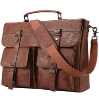 Leather Messenger Bag for Men,15.6 Inch Vintage Laptop Bag Briefcase Satchel