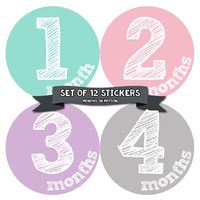 Months in Motion Baby Monthly Stickers - Baby Milestone Stickers - Newborn Girl Stickers - Month Stickers for Baby Girl - Baby Girl Stickers - Newborn Monthly Milestone Stickers - Belly Stickers