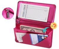 4.7" X 9" Hot Pink Server Book for Waitress Book with Money Pocket and Magnetic Closure, Restaurant Waitstaff Organizer with Zipper Pocket Fit Server Apron with High Volume Pocket