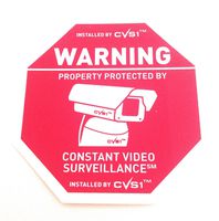 Video Surveillance Warning Sticker Set 6 Static Cling and 6 Outdoor Decals