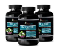Liver Support Supplement Milk Thistle - Liver Support Complex 1200 MG - Extra Strength Formula - eleuthero Extract - 3 Bottles 300 Capsules