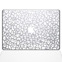 The Decal Guru 2047-MAC-13A-W Leopard Spots Decal Vinyl Sticker, White, 13" MacBook Air
