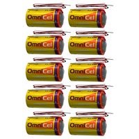 10x OmniCel ER26500 3.6V 8.5Ah Size C Lithium Battery with Wire Leads For OBU Tollgate Reading Device, Security Alarm, Computer Remote Sensors,Tracking Buoys, ARGOS, Automatic Meter system