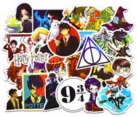 Harry Potter Cartoon Waterproof Stickers 50pcs Car Laptop Helmet Luggage Vintage Skateboard Wall Decor Gift for Kids (Harry Potter)