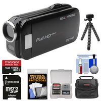 Bell & Howell Slice2 DV7HD 1080p HD Slim Video Camera Camcorder (Black) with 16GB Card + Case + Flex Tripod + Kit