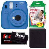 Fujifilm Instax Mini 9 (Cobalt Blue) with 2 Pack Film & Photo Album Wallet