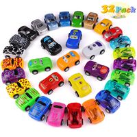 Phaxcoo Pull Back Cars, 32 Pack Pull Back Racing Vehicles Mini Car Toys for Kids